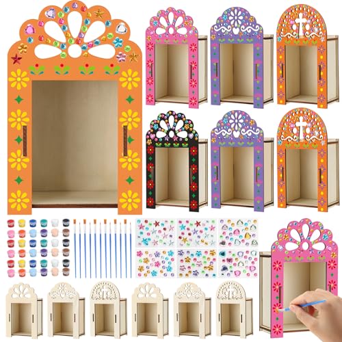DIY Day of the Dead Shadow Box Kit with Paint & Gems for Ofrenda Decor