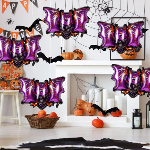 Halloween Bat Balloons - Large Foil Bat Decor for Party & Celebration - Variation of Bat