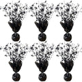 Black Star Halloween Table Centerpieces Set - 6 Pack Metallic Foil Party Decorations