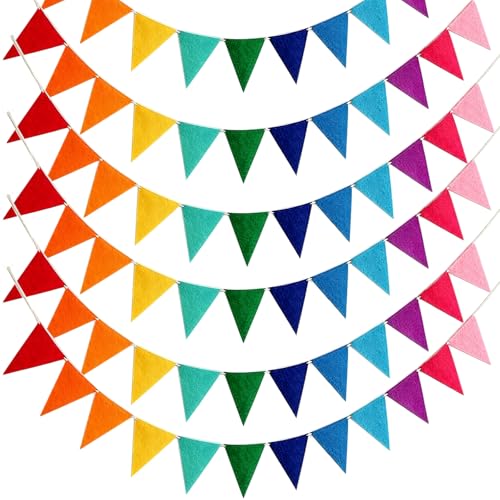 Rainbow Triangle Banners Set for Party Decorations - 72PCS Garland Flags