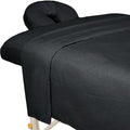 ForPro Professional Collection Premium Flannel Massage Sheet Set - 3-Piece in Black for Comfort & Durability
