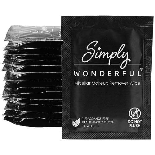 Unscented Makeup Remover Wipes - Micellar Water Facial Cleansing 100 Pack