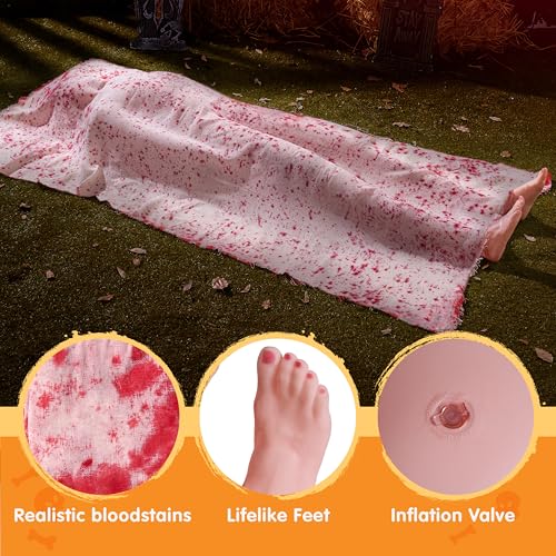 5 Ft Halloween Inflatable Body with Feet for Haunted House Yard Decor
