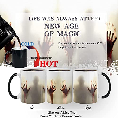 Zombie Heat Sensitive Coffee Mug - Halloween Horror Ceramic Cup with Variation