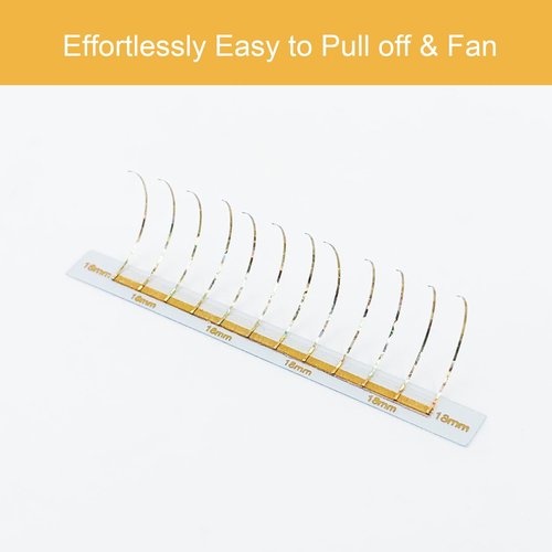 HAICHER Holographic Lash Tinsel, Colored Lash Extensions CC Curl 9-18mm Mixed Lash Trays (Gold, Spike)