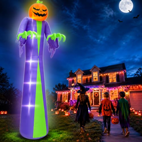 14 Ft Giant Halloween Inflatable Pumpkin with LED Lights for Outdoor Yard Decor