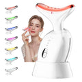 7 Color Facial Massager for Face and Neck, Portable Face Sculpting Tool with Vibration (White)