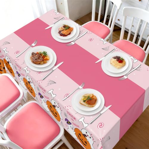 Childom Halloween Pink 3 Pack Rectangle Tablecloth for Party Decor