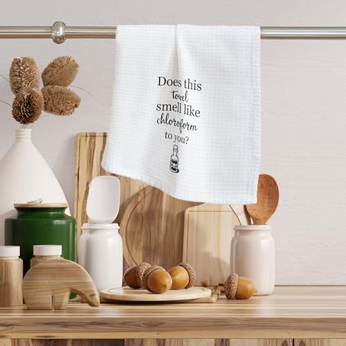 Funny 16x24 Inch Halloween Bath Dish Hand Towel - Smells Like Chloroform Variation