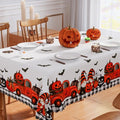 Halloween Tablecloth 60x60 Inch Square Gnome Pumpkin Ghost Decor Waterproof Fall Party Cover - Seasonal Home Dining