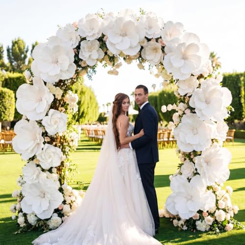 White 96 Pcs Giant Paper Flowers Set - Large Crepe Flower Decor