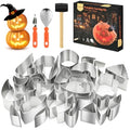 Halloween Pumpkin Carving Kit with 24 Stencils and 3 Tools - Stainless Steel
