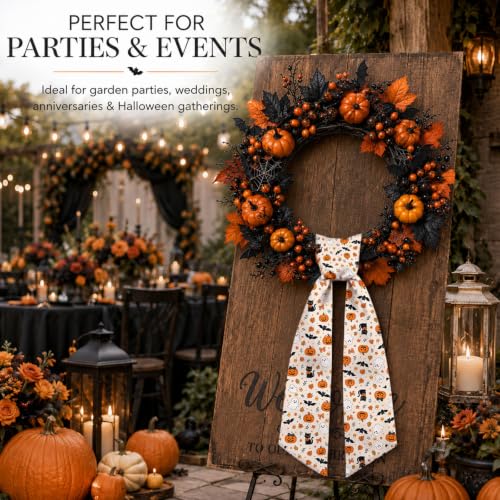 Halloween Satin Wreath Sash Set - Pumpkin Ghost Black Cat 56" x 4.5" Halloween / 2