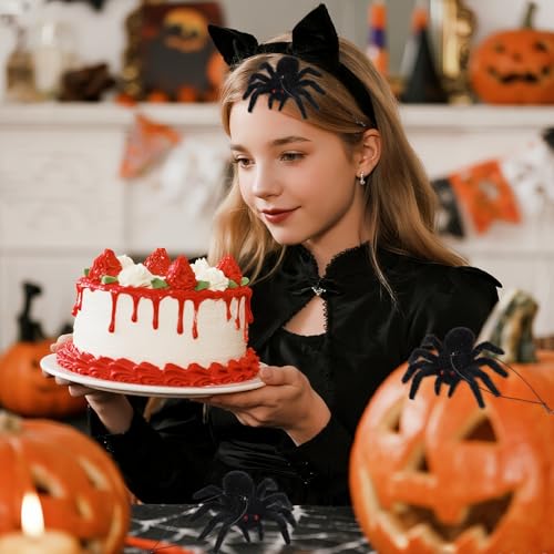 6PCS Halloween Hanging Spiders, Realistic Creepy Spider Decorations for Haunted House & Party