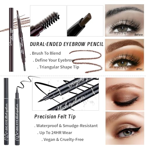 Full Makeup Set for Women & Teens - Eyeshadow, Foundation, Lip Gloss & Brushes