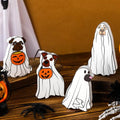 Halloween Ghost Dog Wooden Decoration Set for Tiered Tray Table Sign