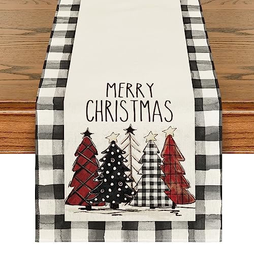 Buffalo Plaid Xmas Table Runner 13x72 Inch Multi Color Holiday Home Decor
