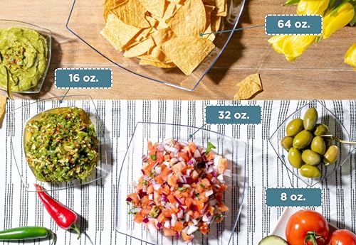 16oz Disposable Clear Plastic Square Serving Bowls - Pack of 4 - Party & Candy
