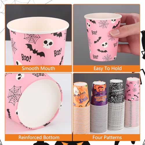 Halloween Ghost Paper Cups 9 oz - 100 Pack for Parties & Events