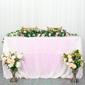 Iridescent White Sequin Tablecloth 60x102 Inch Rectangular Mermaid Party Decor