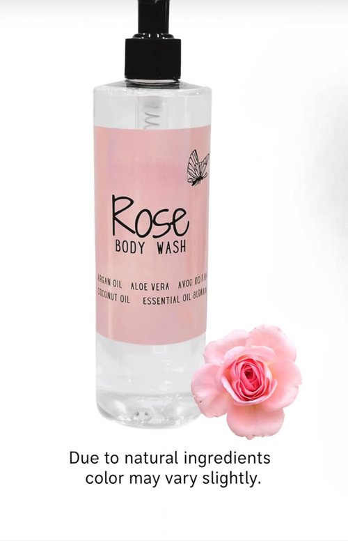 ROSE Natural Body Wash - Sulfate & Dye Free | Hydrating Formula for Dry, Sensitive Skin - 16oz