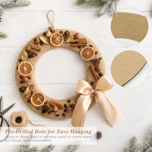 12 Inch Corrugated Cardboard Wreath Rings Set - 50 Pack for DIY Crafts & Holiday Decor - Variation of 12x12