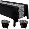 Halloween Spider Web Tablecloths Waterproof Party Decorations - Black, 6 Pack