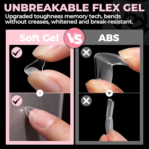 Half Cover Short Almond Gel Nail Tips - Variation A0-Short Almond Half