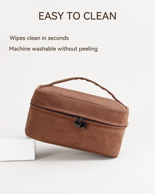 Hemompito Cosmetic Bag for Women, Large Makeup Bag with Detachable Small Bag, Waterproof Makeup Pouch with Handle & Multiple Compartments, Smooth Zippers, Easy to Clean, Built to Last for Home, Travel