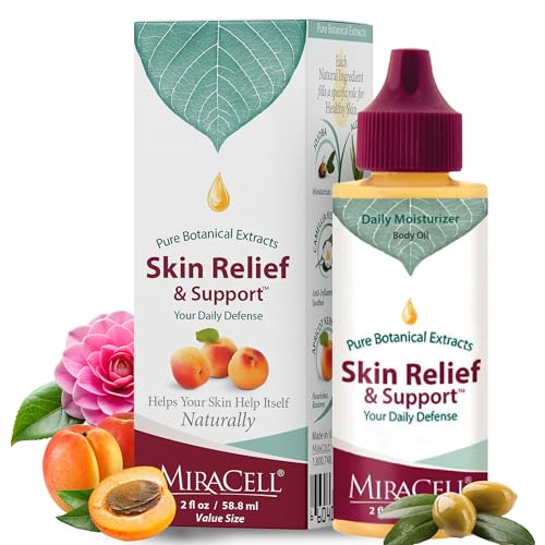 Miracell Skin Relief & Support Oil 2 oz - Natural Moisturizer for Dry Sensitive Skin - Includes 2 Fl Oz Variant