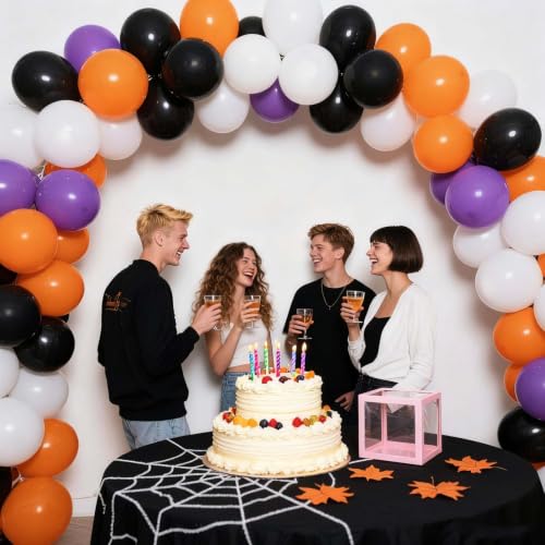Halloween Balloons Set - 110 Black and Orange Party Balloons - Orange Variation