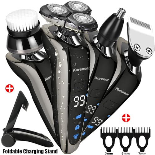 Kurener Electric Razor for Men 1250 Series Waterproof Shaver with Multi-Function Heads