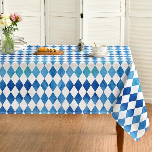 Horaldaily Oktoberfest Blue Rectangular Tablecloth 60x120 Inch - Bavarian Flag