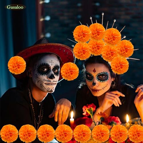 Orange Faux Marigold Flower Heads - 6cm, 100pcs for DIY Decorations
