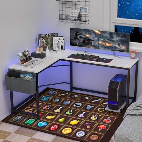 Children's Pixel Game Rug - Non-Slip Brown 3'11 x 5'3 Playroom Decor