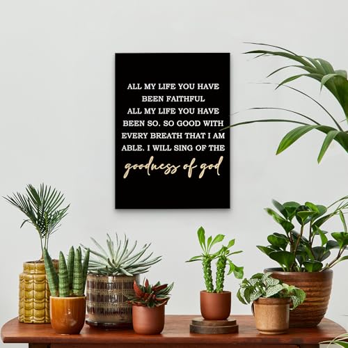 Christian Canvas Wall Art Decor - Goodness of God Scripture, 11x14 Inches - God-1 Variation