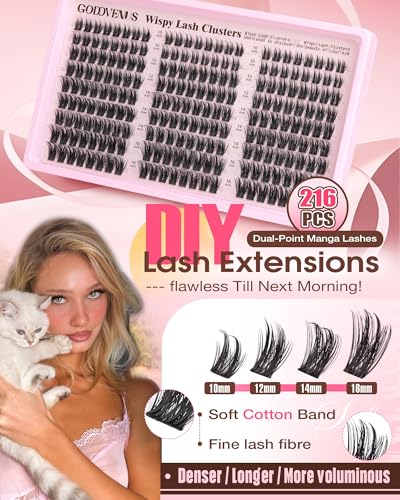 Anime Lash Clusters - Wispy Fairy Eyelash Extensions with C Curl, Waterproof, L-Fluff Variation