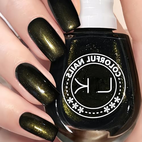 Black Glitter Nail Polish – 13ML Shimmer Finish Quick Dry No UV - Variation: Black Glitter