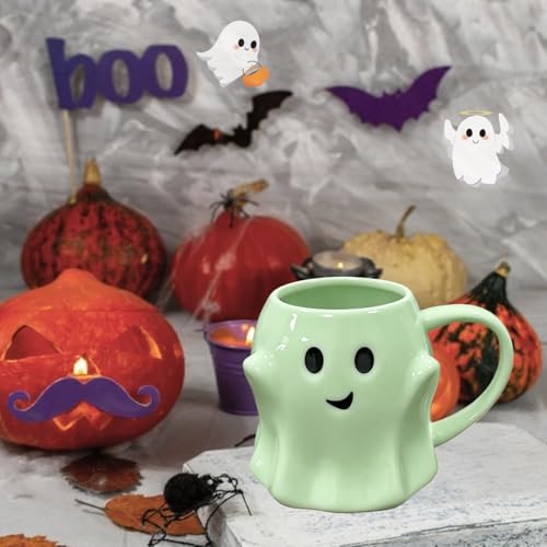 Halloween Ghost Mug - Green 3D Cute Spooky Ceramic Coffee Cup, Novelty Gift
