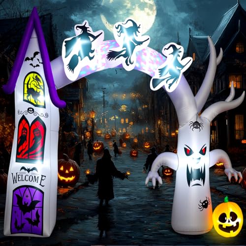 14FT x 10FT Halloween Inflatable Archway with LED Lights - Outdoor Decor