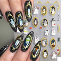 Halloween Nail Art Stickers Decals 5D Embossed Spider Ghost Pumpkin Self-Adhesive - Variation 1