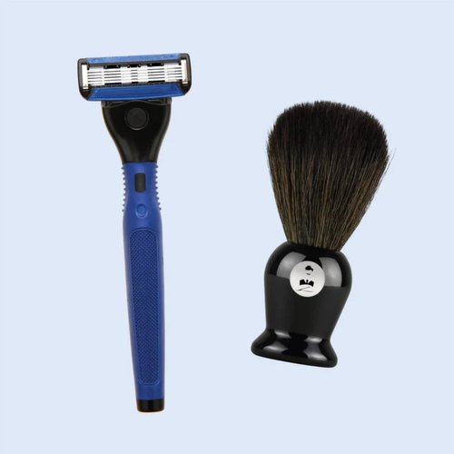 Monsieur Barbier Super Daddy Shaving Gift Set for Men | Shaving Kit with Razor, Brush, Pre-Shave Lotion, Shaving Cream & After Shave Cream Beard Grooming Gift Basket for Him Husband Dad Made in France