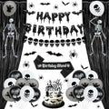 Black Skeleton Balloons & Bat Spiders Halloween Party Decorations - Holkcog