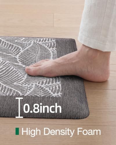 LUMI Anti Fatigue Kitchen Mat - Leaf Brown 40" x 20" Extra Thick Cushioned
