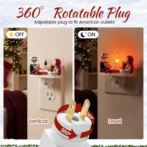 Ghost Campfire Night Light Plug-in Decor for Halloween & Christmas