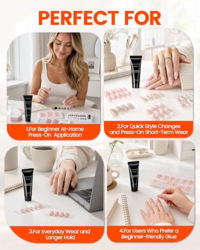 Solid Nail Glue Gel 15ML for Press-On Nails & Tips - Strong Bond, DIY Friendly