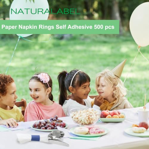 Self-Adhesive Napkin Bands Navy Blue Pack of 500 - Disposable Table Decor