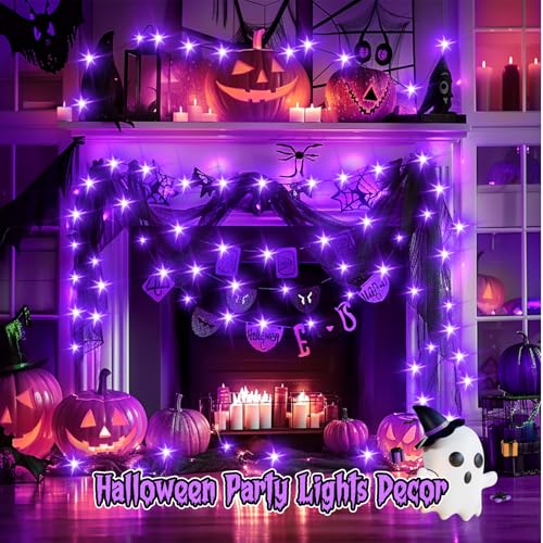 6 Pack Battery Operated Purple Fairy Lights for Halloween Decor