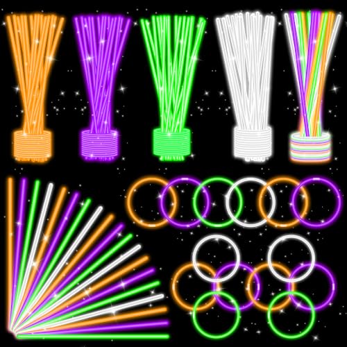 150-Piece Glow Stick Party Supplies Bulk Set with Necklaces & Bracelets - Halloween Neon Favors