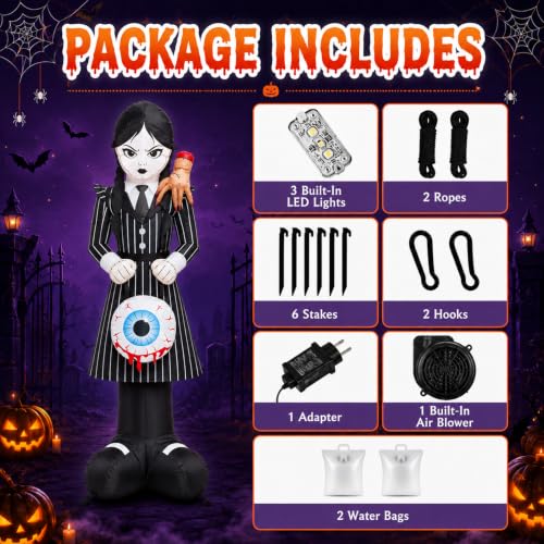 Halloween Inflatable Spooky Gothic Girl Witch Yard Decor - Scary Girl Variant